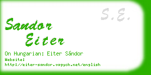 sandor eiter business card